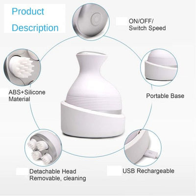 Rechargeable Scalp Massager for Hair Growth & Deep Relaxation